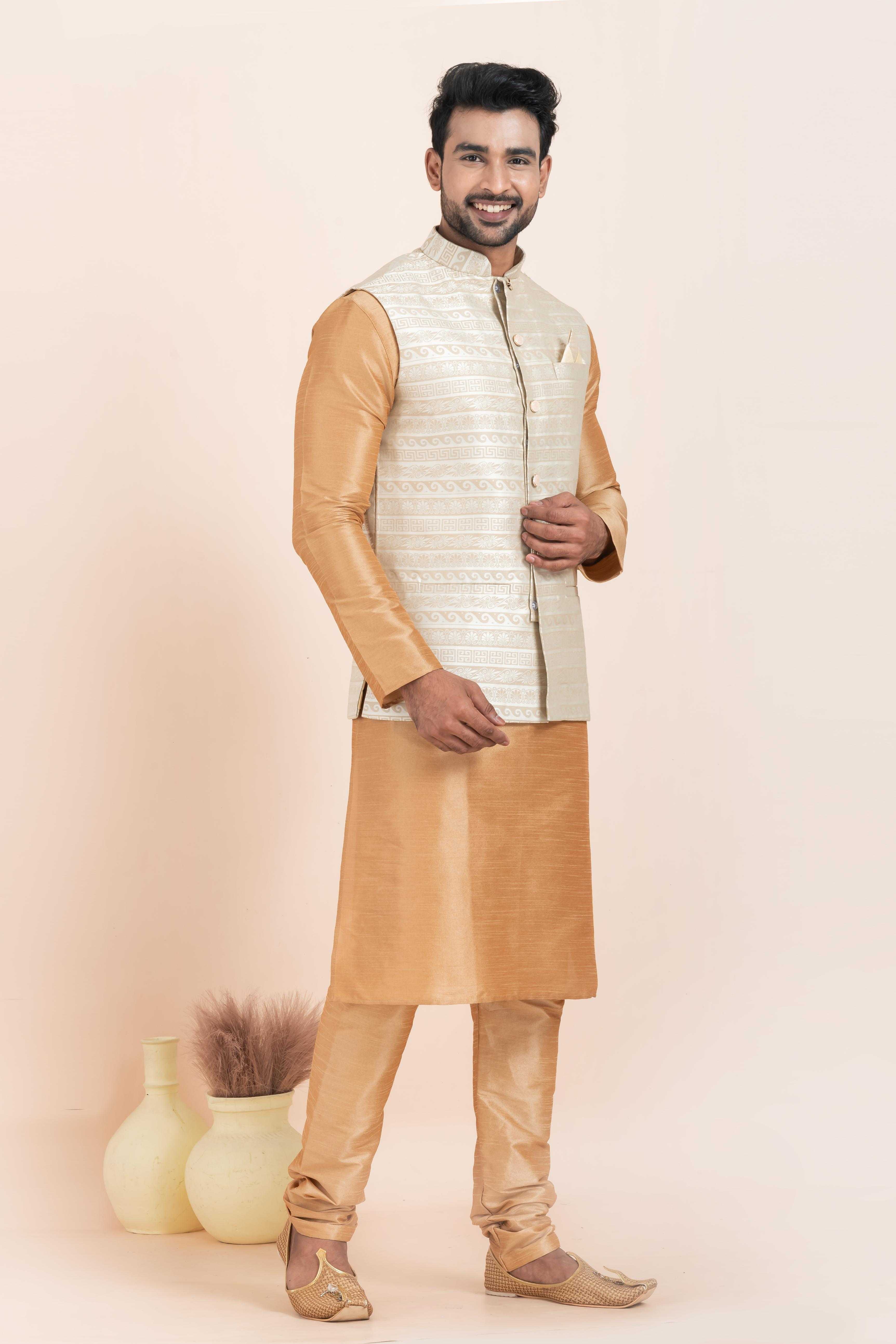 Ynf Banarasi Soft Silk RIN223 2387C Mens Wear Wholesale Nehru Jacket Festive & Wedding Coats Modi Jackets Manufacturer