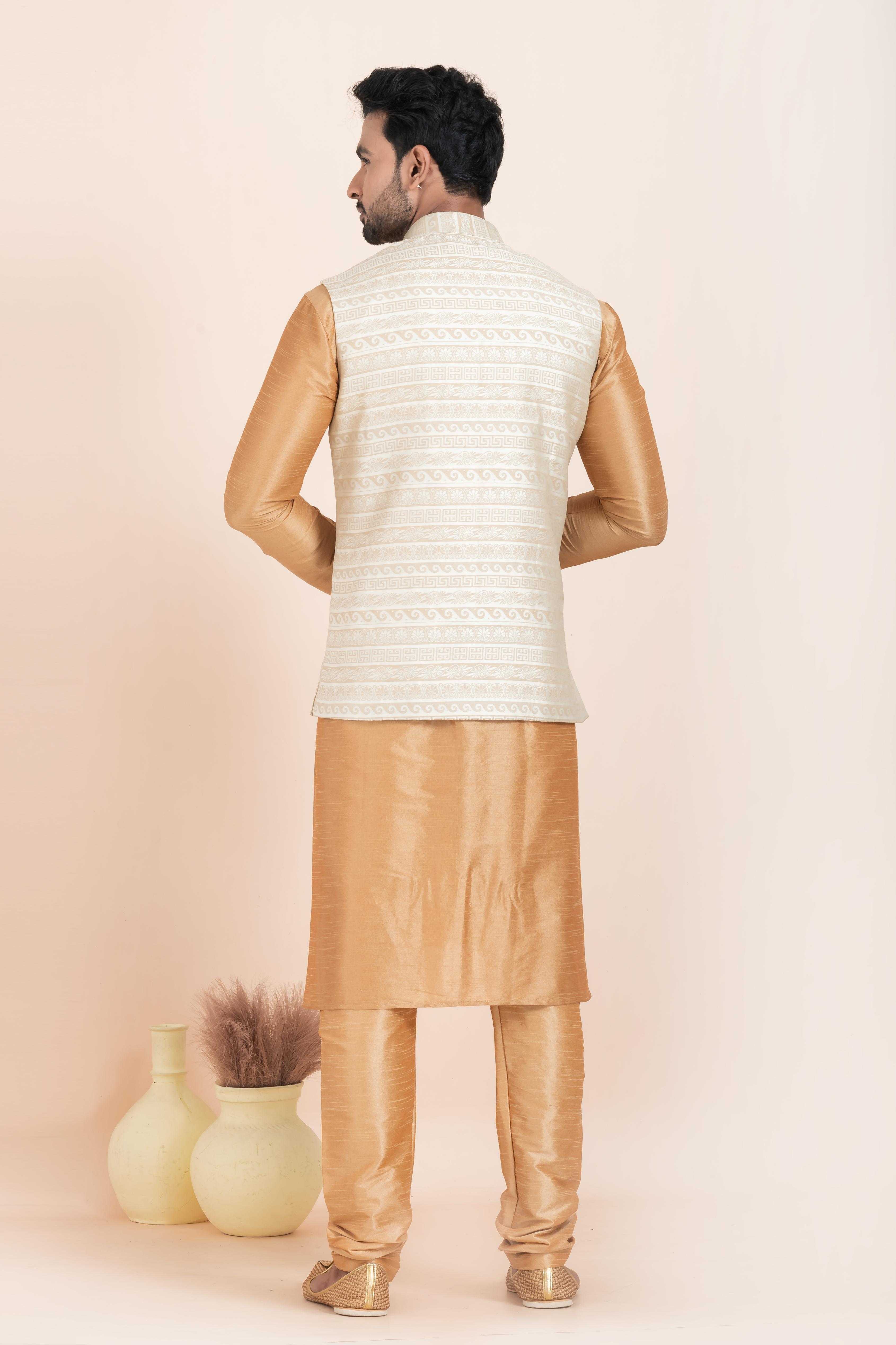 Ynf Banarasi Soft Silk RIN223 2387C Mens Wear Wholesale Nehru Jacket Festive & Wedding Coats Modi Jackets Manufacturer