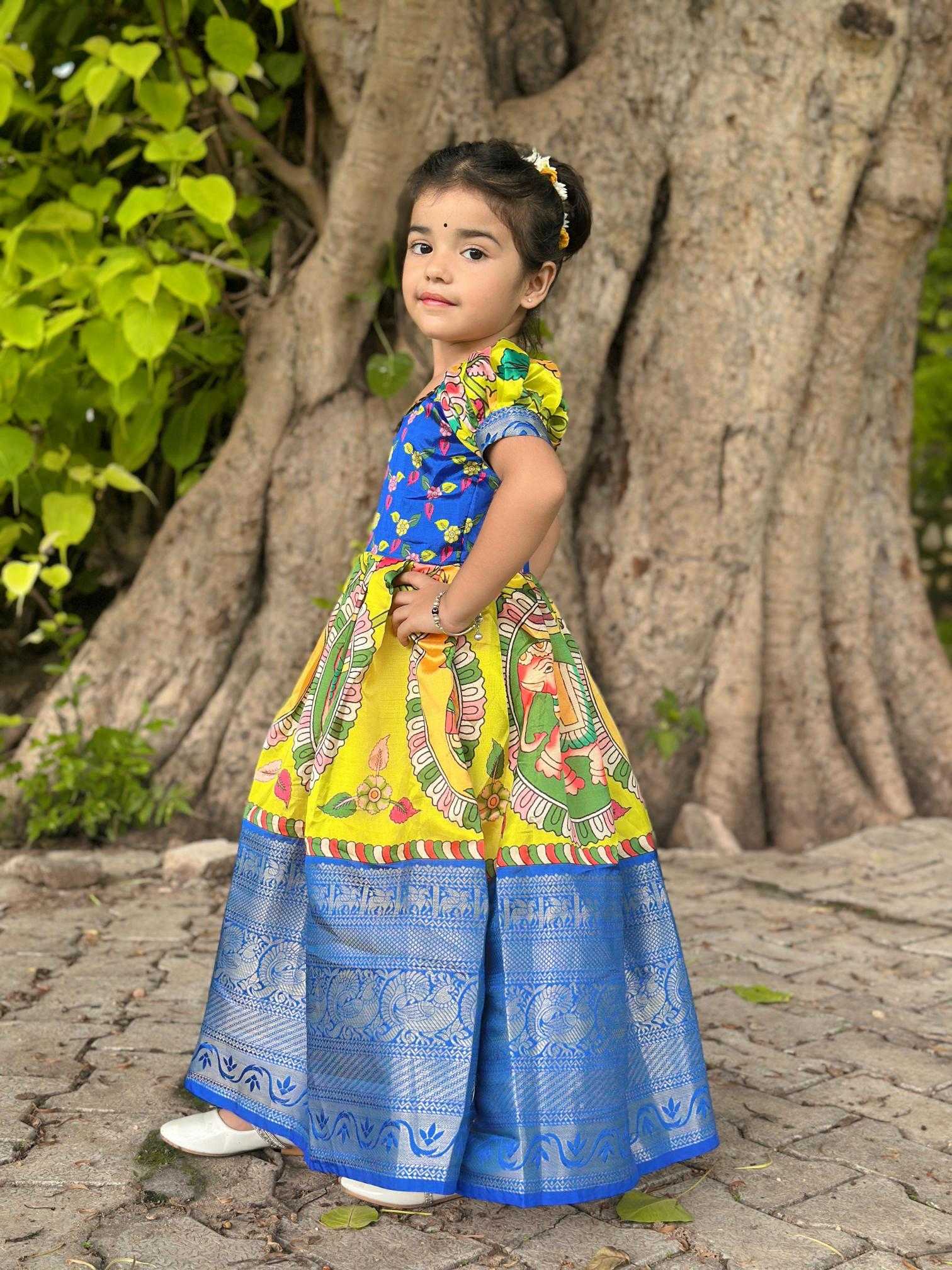 Ynf Banarasi Soft Silk RIN235 Kids Wear Wholesale Kids Gown Kids Ethnic Gowns Manufacturer