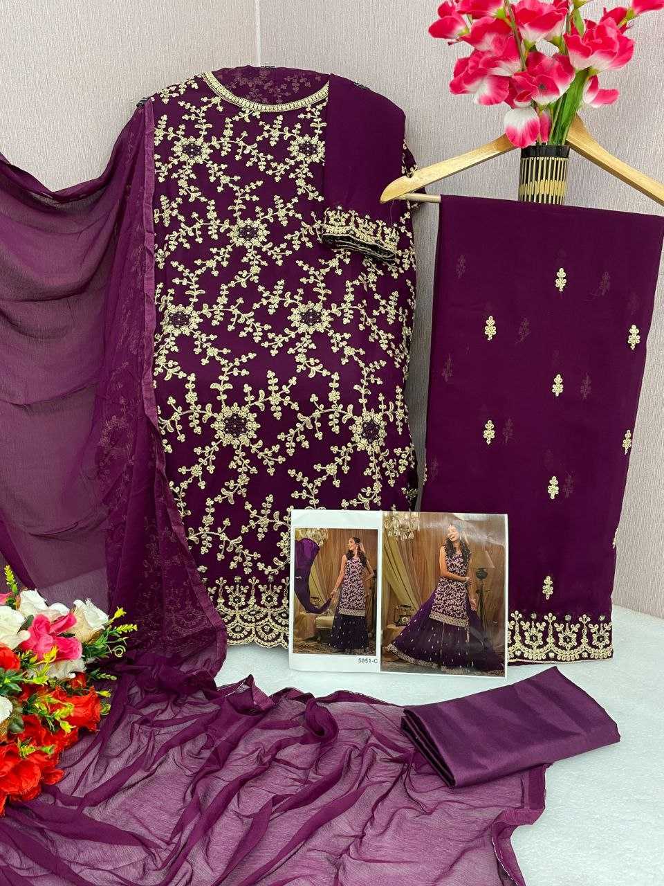 Ynf Blooming RIN131 5051 Suits & Dresses Wedding Collections Festive Collections Wholesale Embroidery Suits Georgette Suit Designer Suits Manufacturer