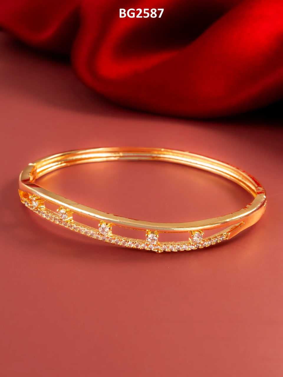 Ynf Brass KESH105 BG2587 Womens Jewellery Wholesale AD Diamond Bangles Brass Gold Bangles Fashion Bangles Manufacturer