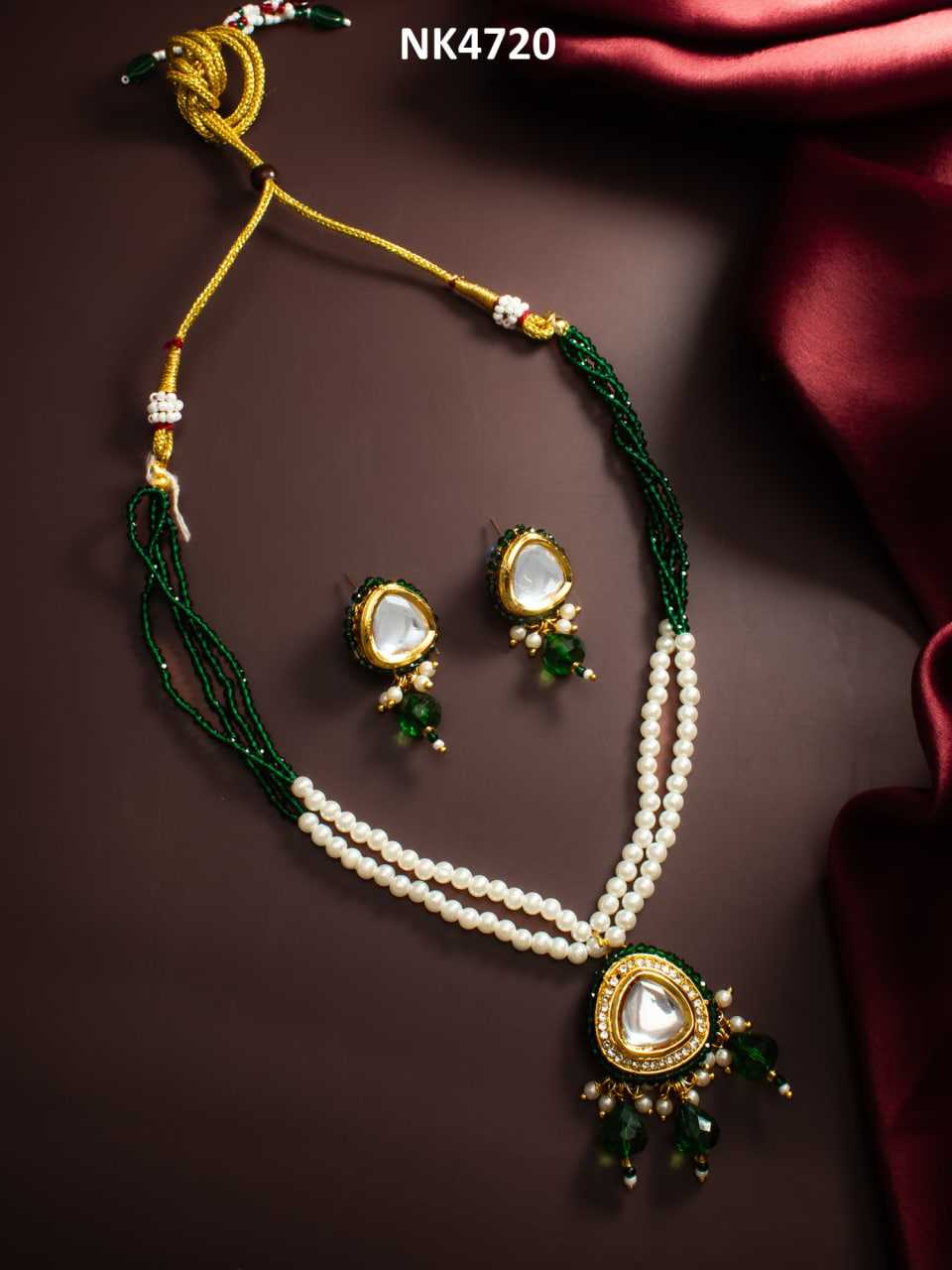 Ynf Brass KESH105 NK4720 Womens Jewellery Wholesale Long Sets Fancy Mala Necklaces Kundan Necklace Set Manufacturer