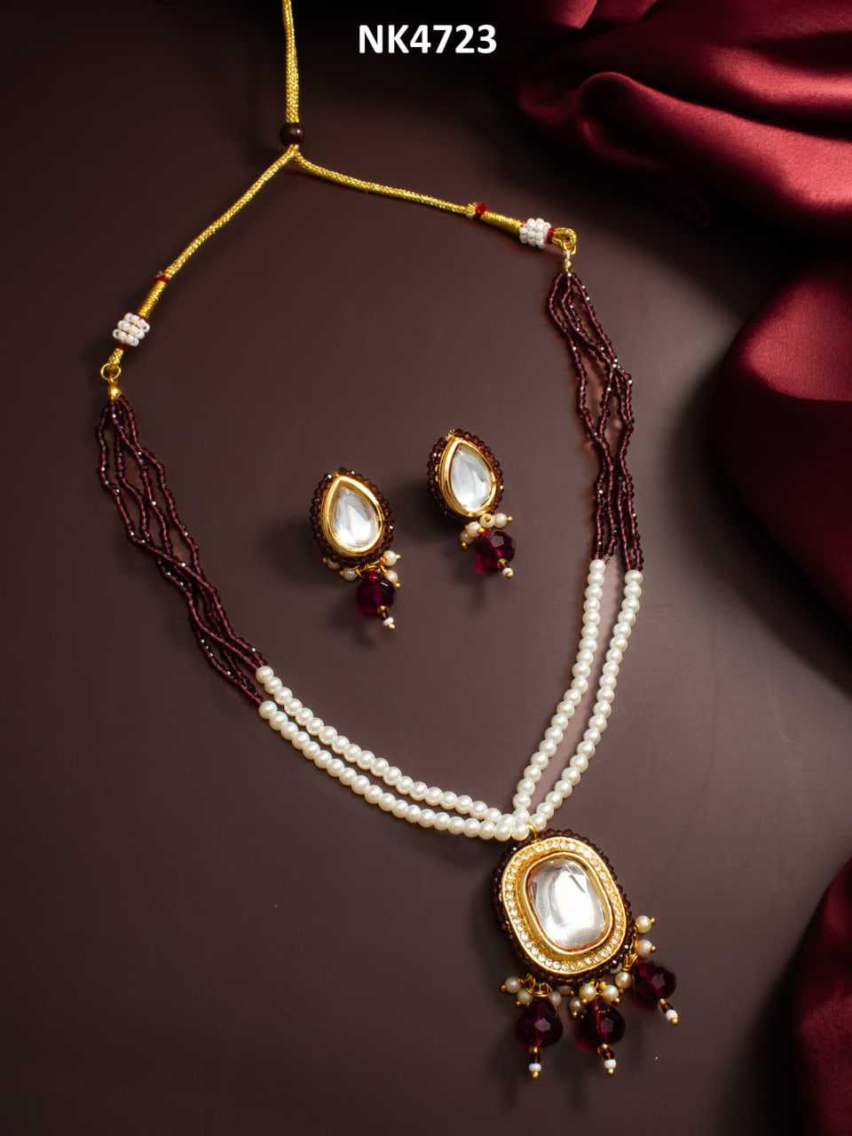 Ynf Brass KESH105 NK4723 Womens Jewellery Wholesale Fancy Mala Necklaces Kundan Pendant Sets Necklaces Set Manufacturer
