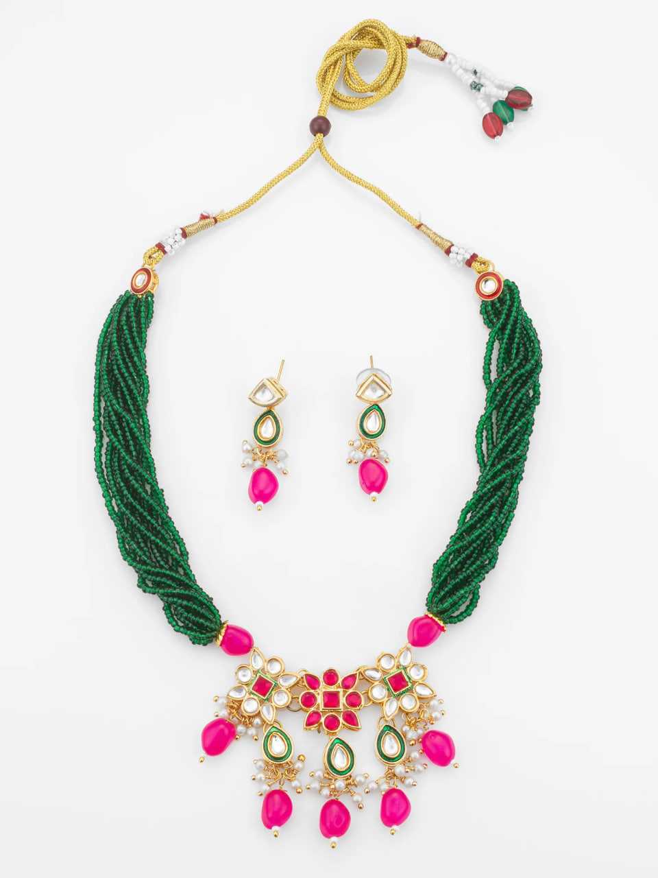 Ynf Brass KESH105 NK4728 Womens Jewellery Wholesale Fancy Mala Necklaces Kundan Pendant Sets Manufacturer