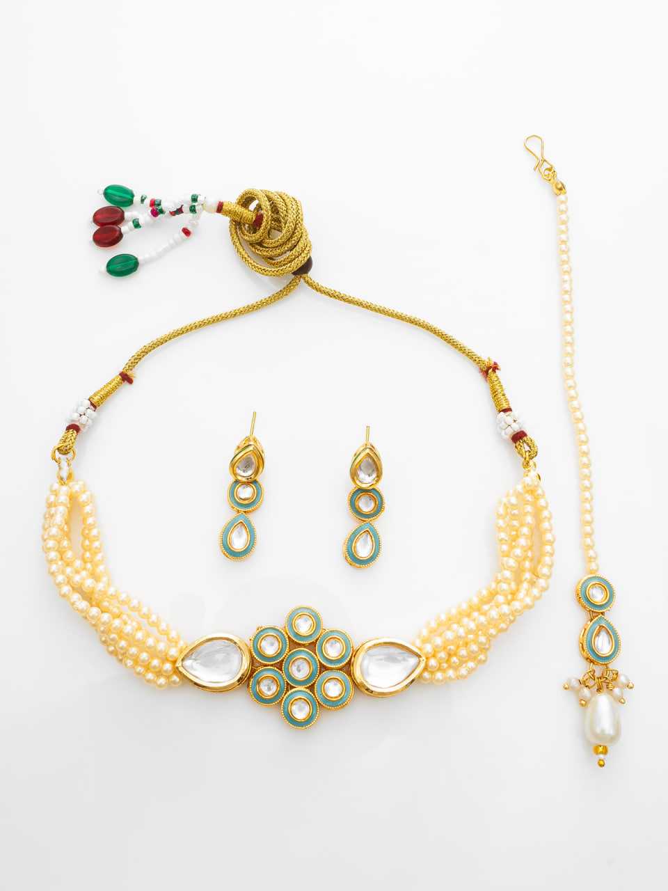 Ynf Brass KESH105 NK4734 Womens Jewellery Wholesale Choker Necklaces Fancy Mala Necklaces Kundan Pendant Sets Manufacturer