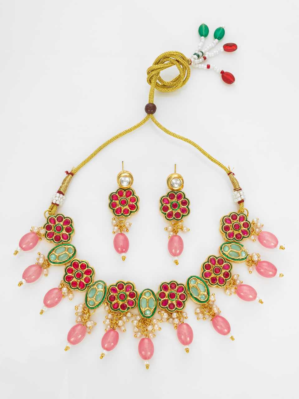 Ynf Brass KESH105 NK4737 Womens Jewellery Wholesale Kundan Pendant Sets Artificial Pendant Set Manufacturer