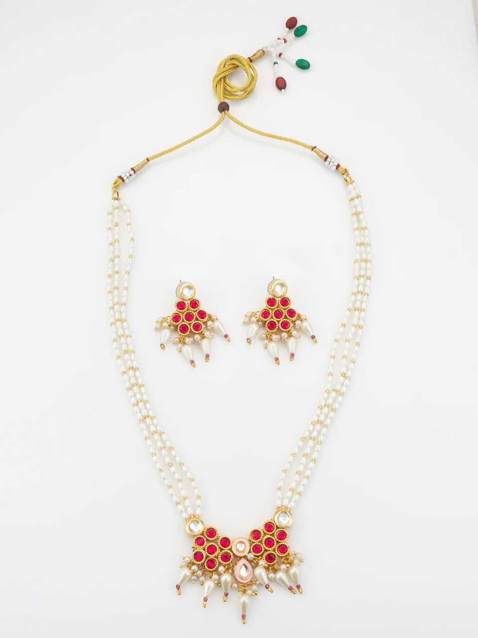 Ynf Brass KESH105 NK4744 Womens Jewellery Wholesale Long Sets Fancy Mala Necklaces Kundan Pendant Sets Manufacturer
