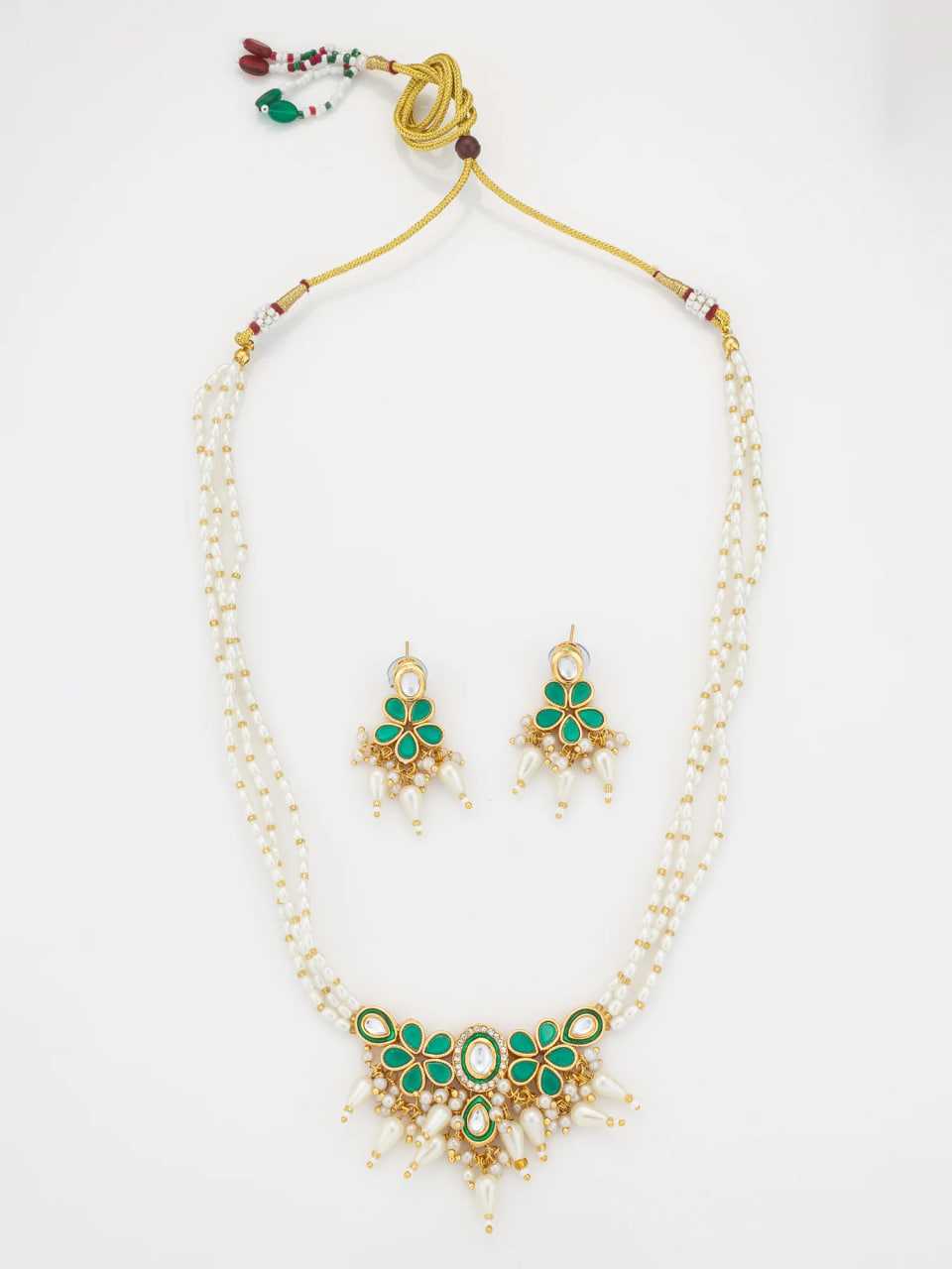Ynf Brass KESH105 NK4745 Womens Jewellery Wholesale Long Sets Fancy Mala Necklaces Kundan Pendant Sets Manufacturer