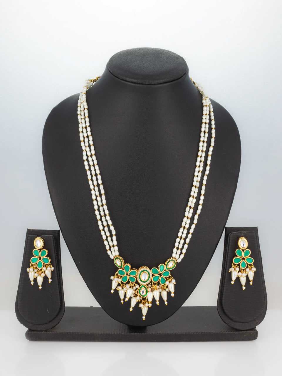 Ynf Brass KESH105 NK4745 Womens Jewellery Wholesale Long Sets Fancy Mala Necklaces Kundan Pendant Sets Manufacturer