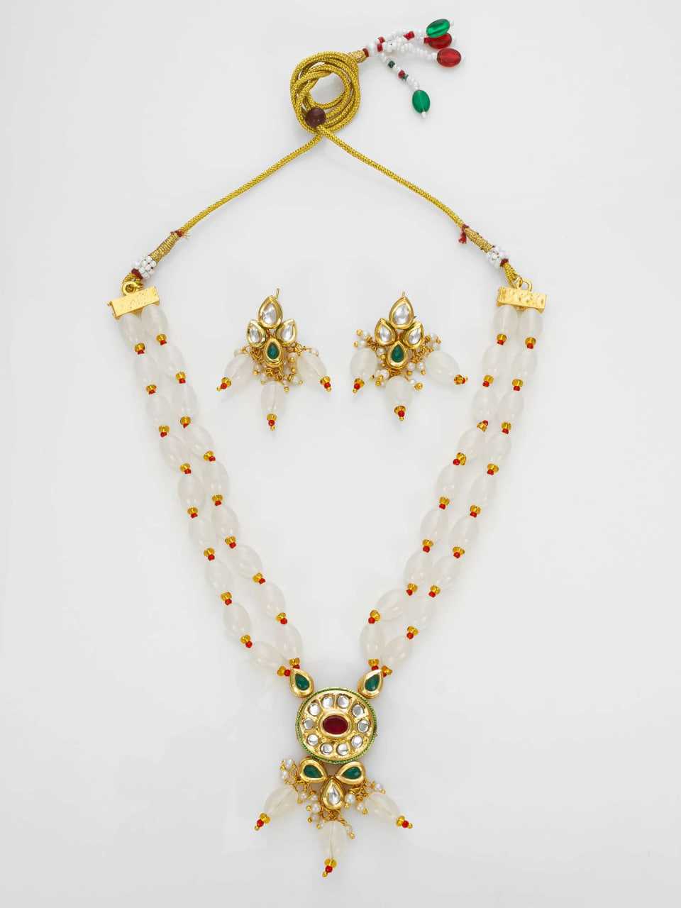 Ynf Brass KESH105 NK4761 Womens Jewellery Wholesale Long Sets Fancy Mala Necklaces Kundan Pendant Sets Manufacturer