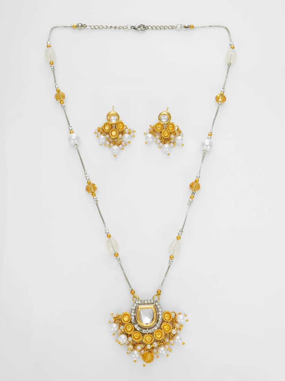 Ynf Brass KESH105 NK4764 Womens Jewellery Wholesale Long Sets Kundan Pendant Sets Necklaces Set Manufacturer