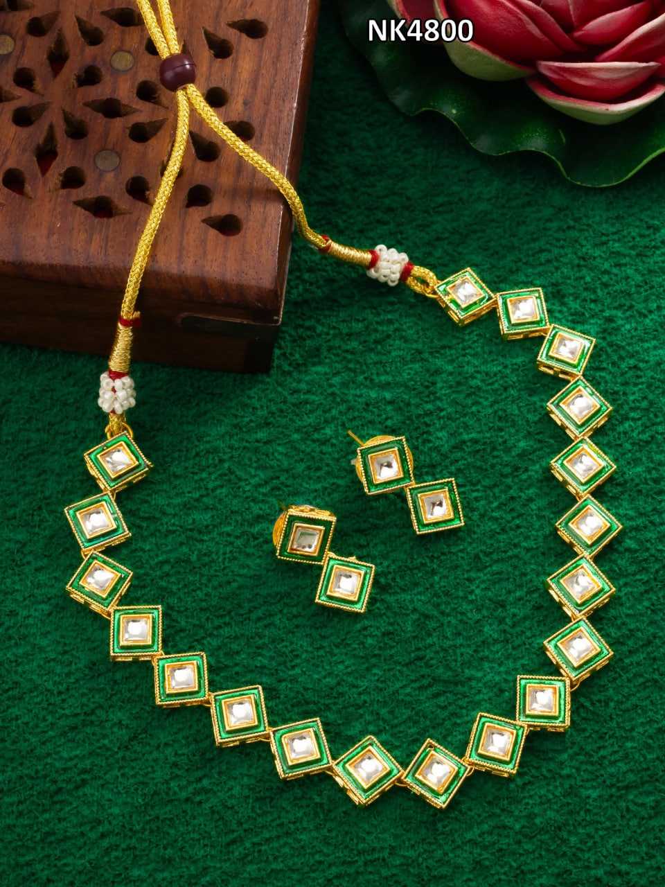 Ynf Brass KESH105 NK4800 Womens Jewellery Wholesale Choker Necklaces Kundan Necklace Set Necklaces Set Manufacturer