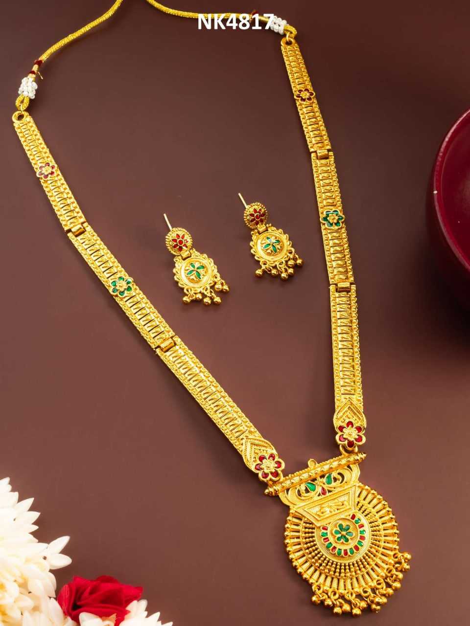 Ynf Brass KESH105 NK4817 Womens Jewellery Wholesale Long Sets Necklaces Set Golden Necklace Set Manufacturer