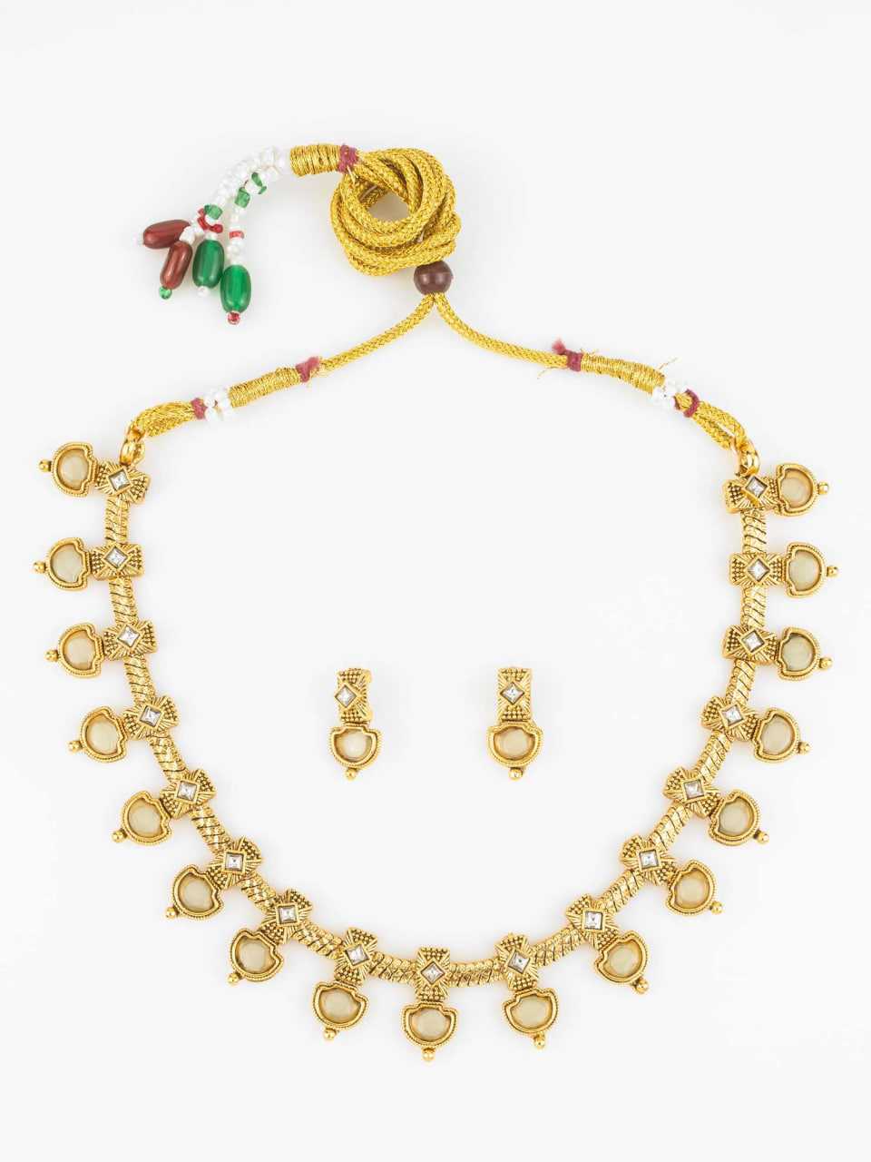 Ynf Brass KESH105 NK4820 Womens Jewellery Wholesale Kundan Pendant Sets Necklaces Set Golden Necklace Set Manufacturer