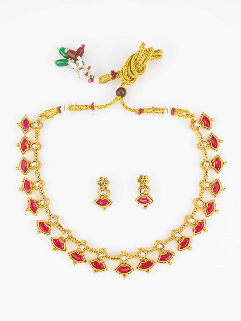 Ynf Brass KESH105 NK4821 Womens Jewellery Wholesale Kundan Pendant Sets Necklaces Set Golden Necklace Set Manufacturer