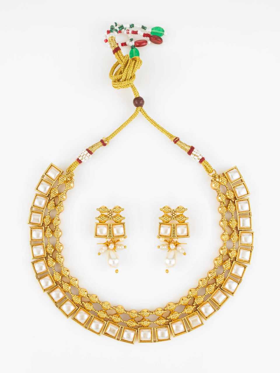 Ynf Brass KESH105 NK4824 Womens Jewellery Wholesale Kundan Pendant Sets Necklaces Set Golden Necklace Set Manufacturer