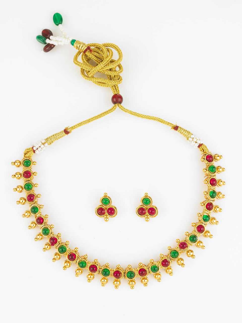 Ynf Brass KESH105 NK4827 Womens Jewellery Wholesale Necklaces Set Golden Necklace Set Manufacturer