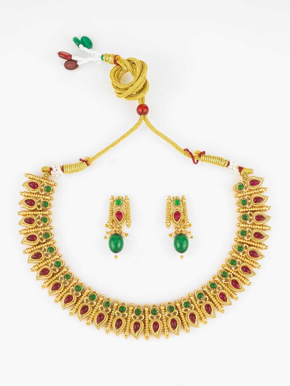 Ynf Brass KESH105 NK4828 Womens Jewellery Wholesale Necklaces Set Golden Necklace Set Manufacturer