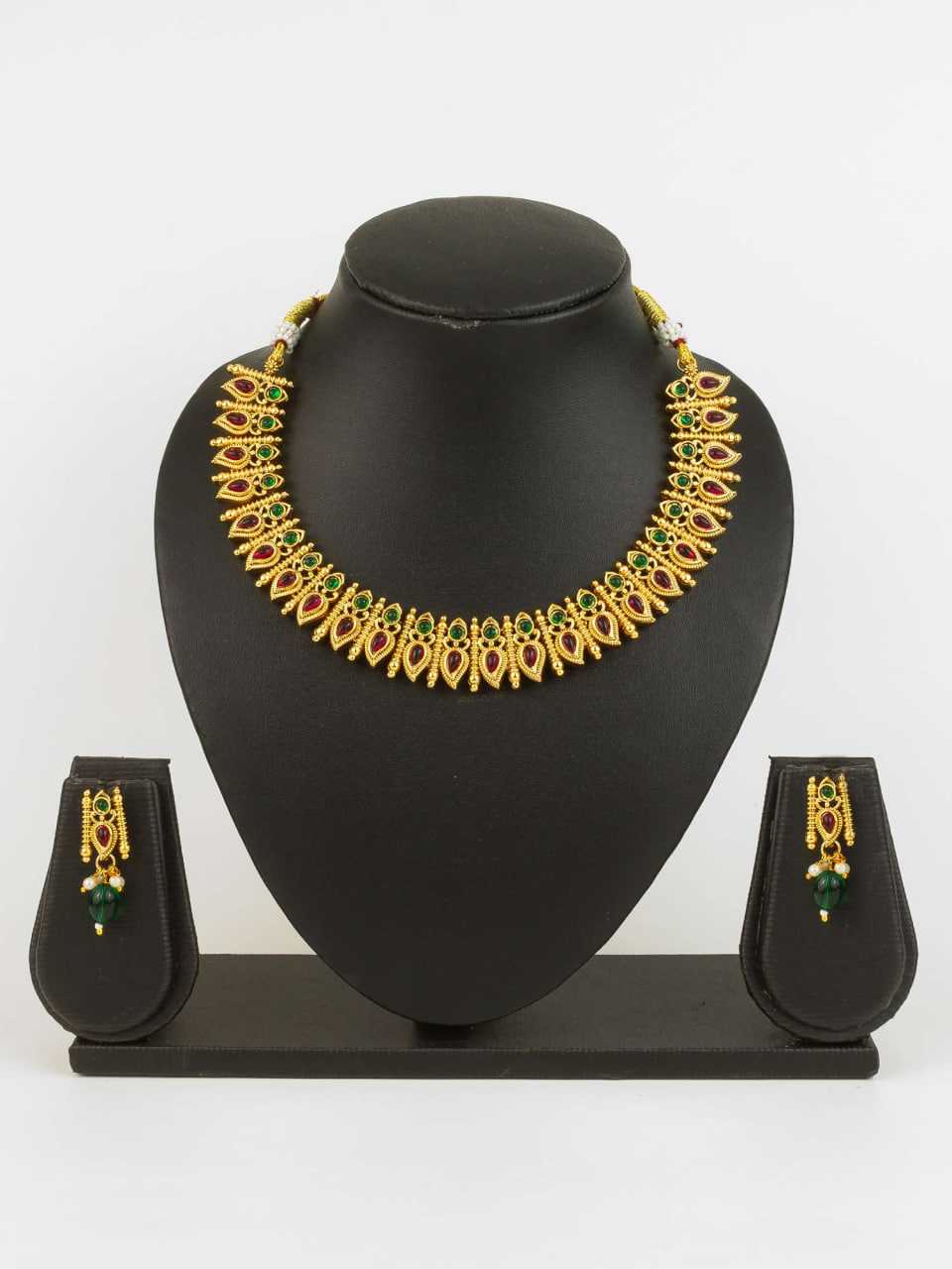 Ynf Brass KESH105 NK4828 Womens Jewellery Wholesale Necklaces Set Golden Necklace Set Manufacturer
