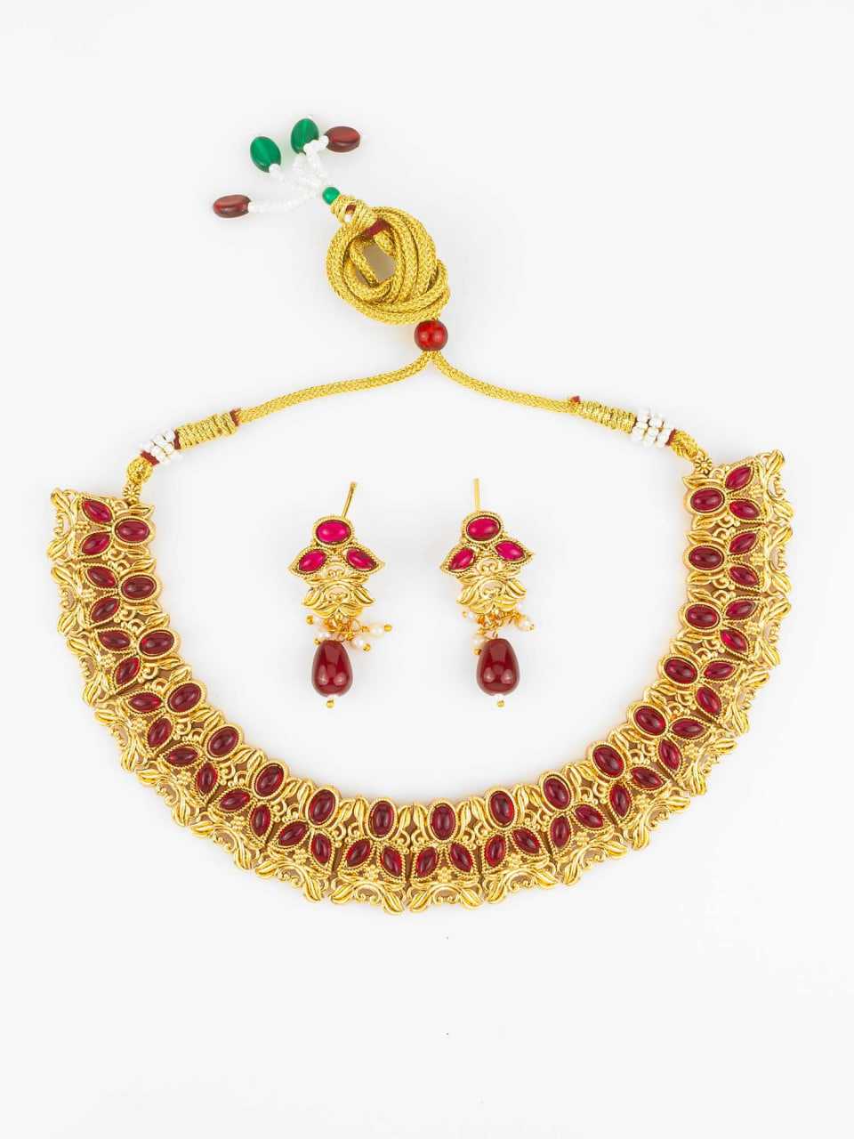 Ynf Brass KESH105 NK4829 Womens Jewellery Wholesale Necklaces Set Golden Necklace Set Manufacturer