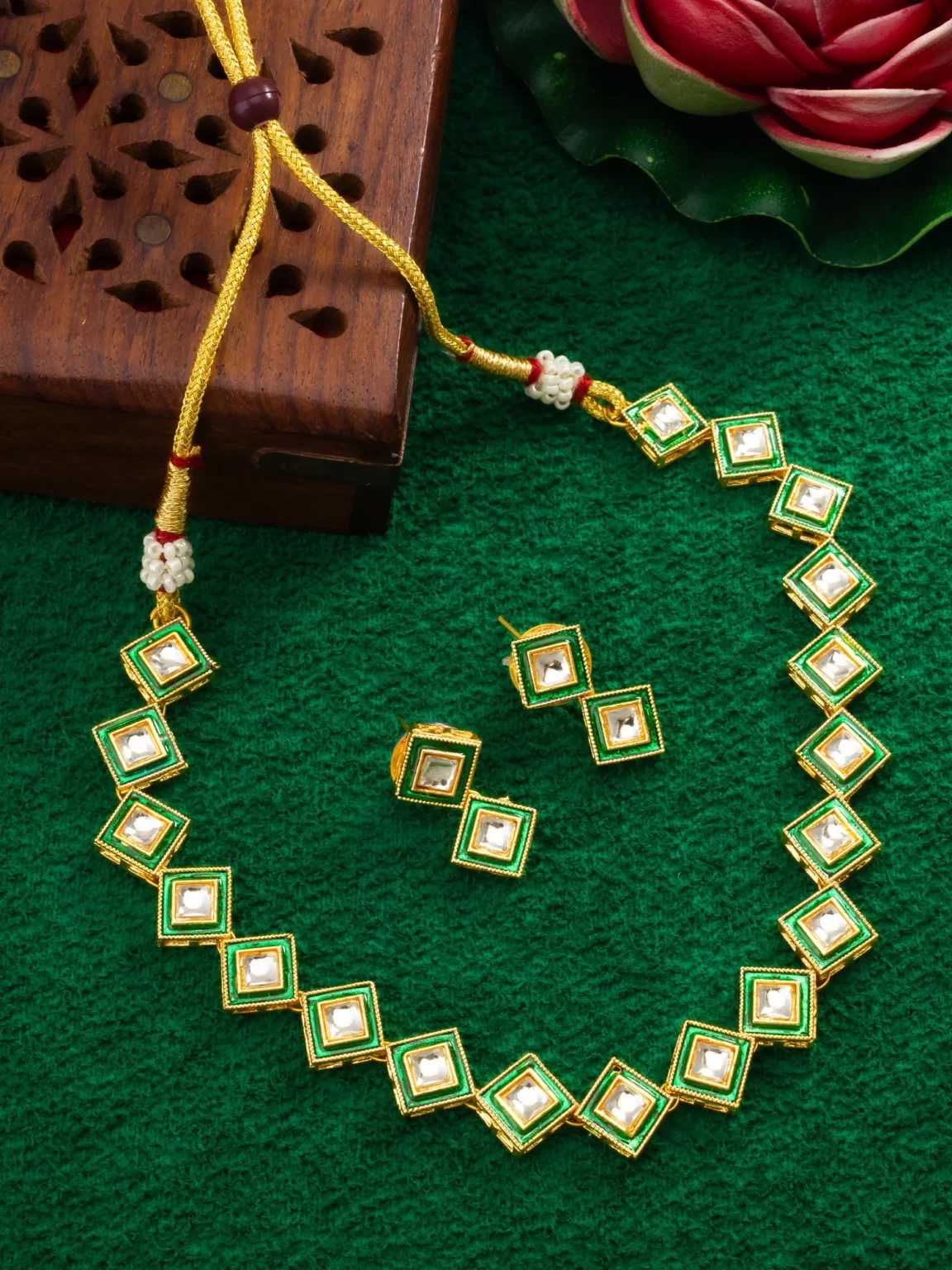 Ynf Alloy KESH105 NK4800 Womens Jewellery Wholesale Choker Necklaces Fancy Mala Necklaces Designer Crystal Necklaces Manufacturer