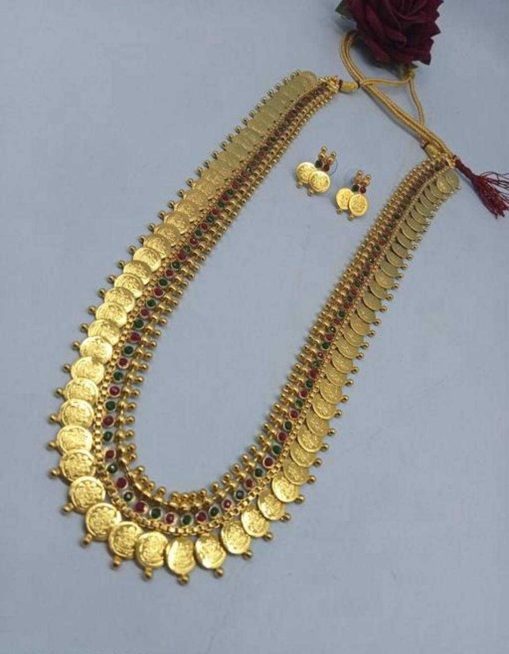 Ynf Brass KESH483 Womens Jewellery Wholesale Long Sets Golden Necklace Set Manufacturer