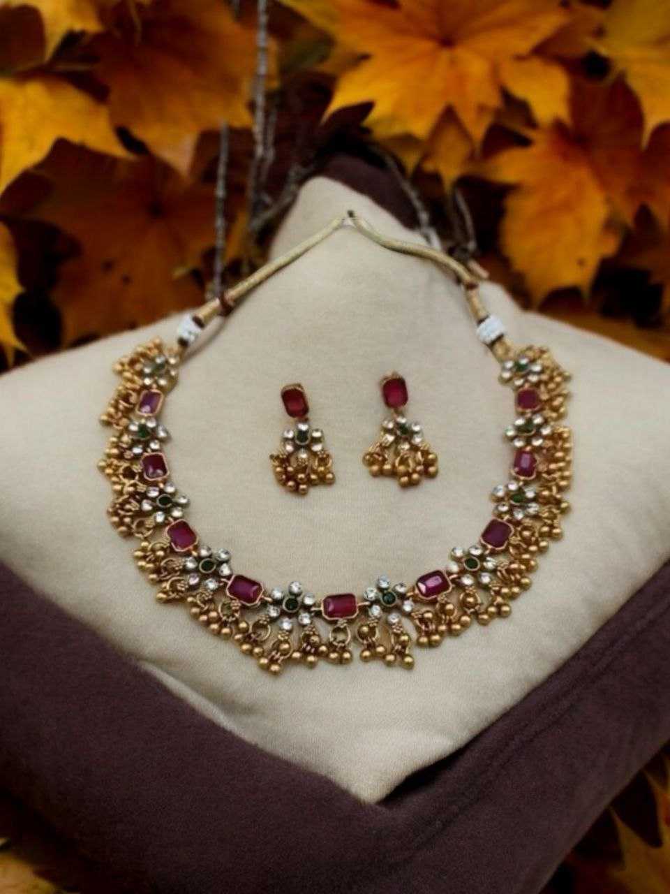 Ynf Brass KESH483 Womens Jewellery Wholesale Necklaces Set Golden Necklace Set Manufacturer