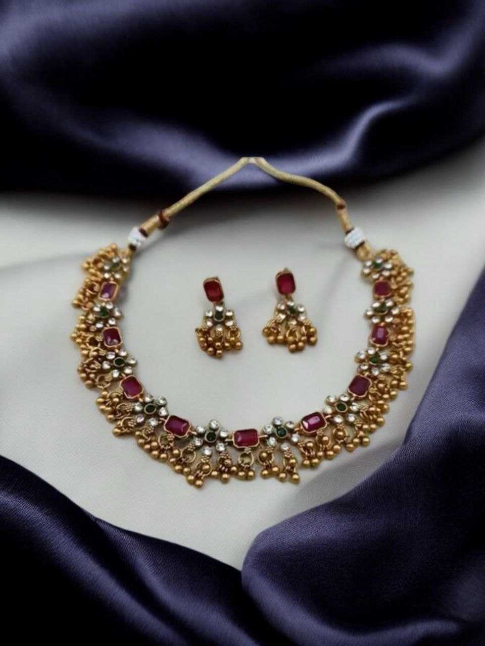 Ynf Brass KESH483 Womens Jewellery Wholesale Necklaces Set Golden Necklace Set Manufacturer
