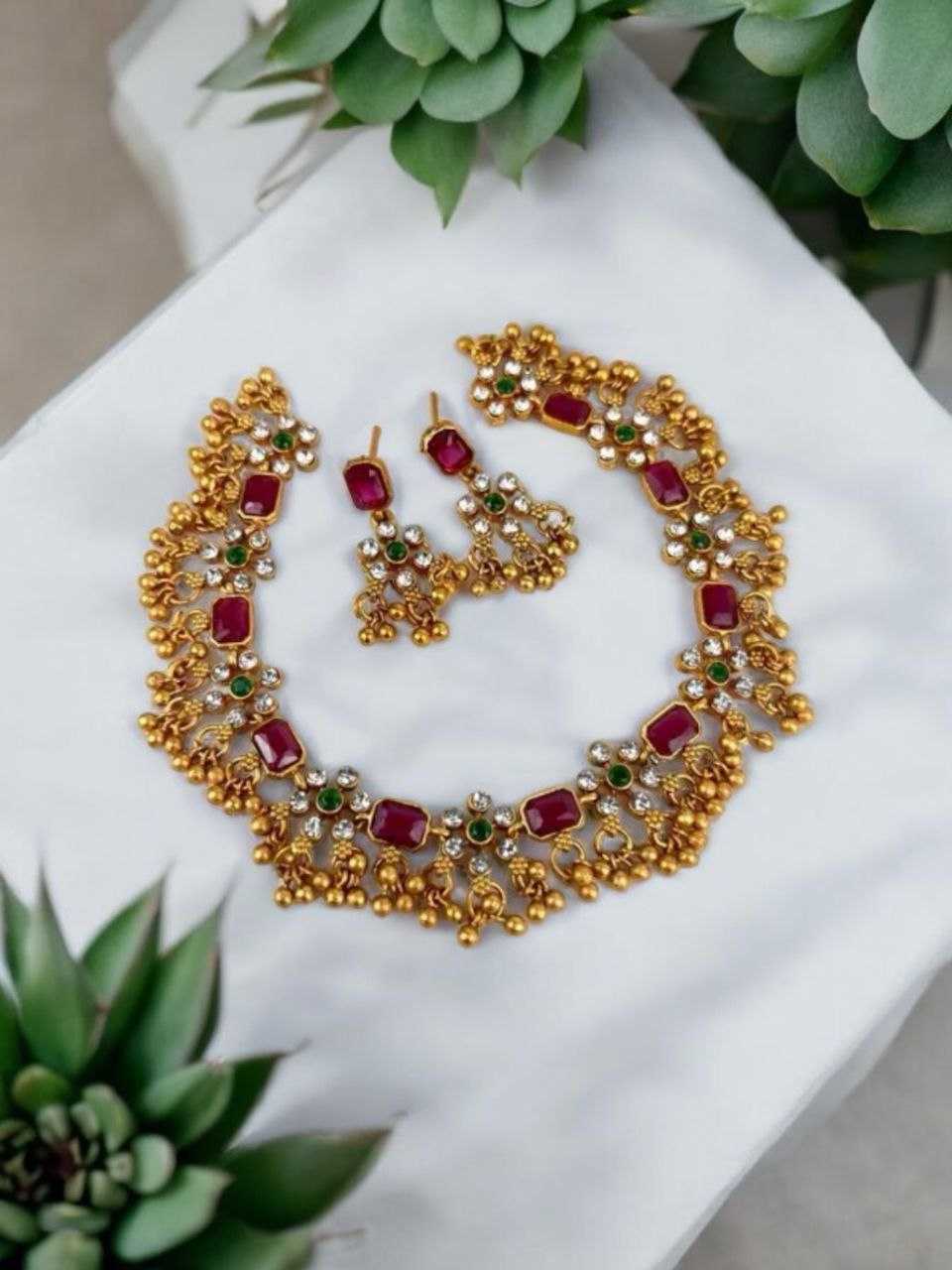 Ynf Brass KESH483 Womens Jewellery Wholesale Necklaces Set Golden Necklace Set Manufacturer