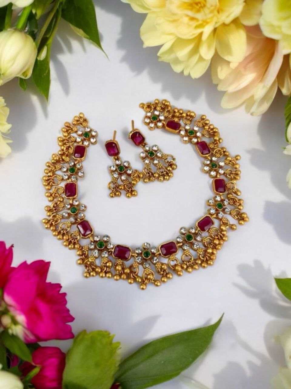 Ynf Brass KESH483 Womens Jewellery Wholesale Necklaces Set Golden Necklace Set Manufacturer