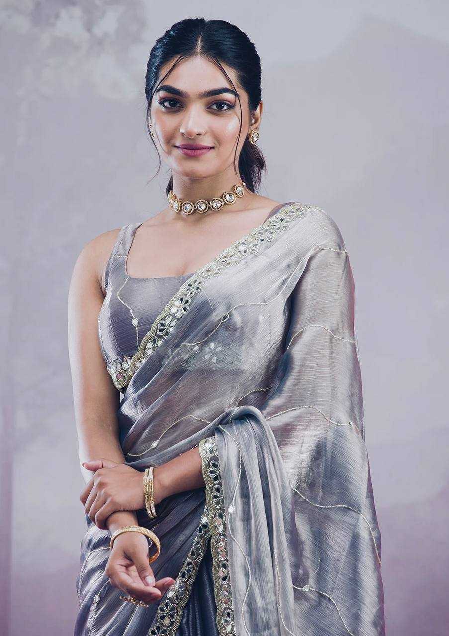 Ynf Burberry Silk KESH490 1313 Sarees Wholesale Party Wear Sarees Fancy Sarees Cutwork Saree Manufacturer