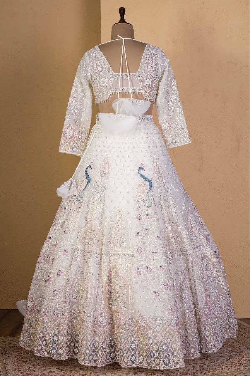 Ynf Butterfly Net KESH508 1064 Lehengas Wholesale Designer Lehenga Wedding Lehenga White Lehenga Manufacturer