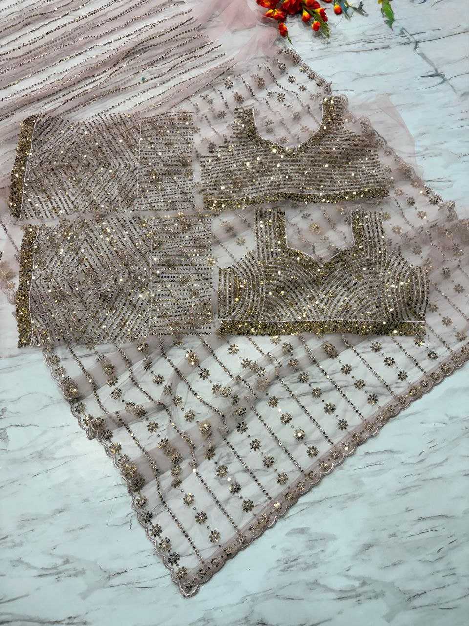 Ynf Butterfly Net KESH508 80 Sarees Wholesale Net Sarees Sequins Work Saree Manufacturer