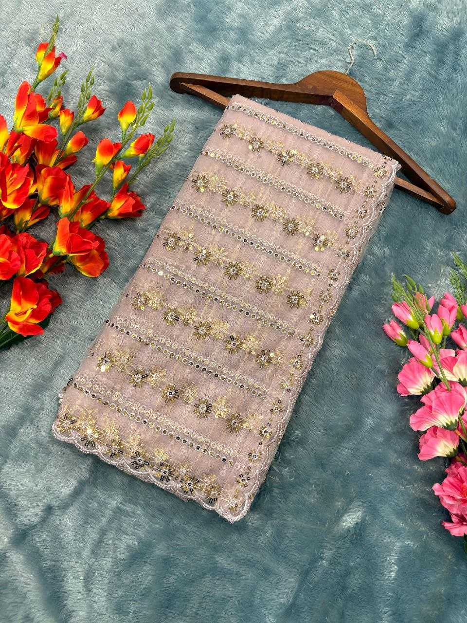 Ynf Butterfly Net KESH508 80 Sarees Wholesale Net Sarees Sequins Work Saree Manufacturer