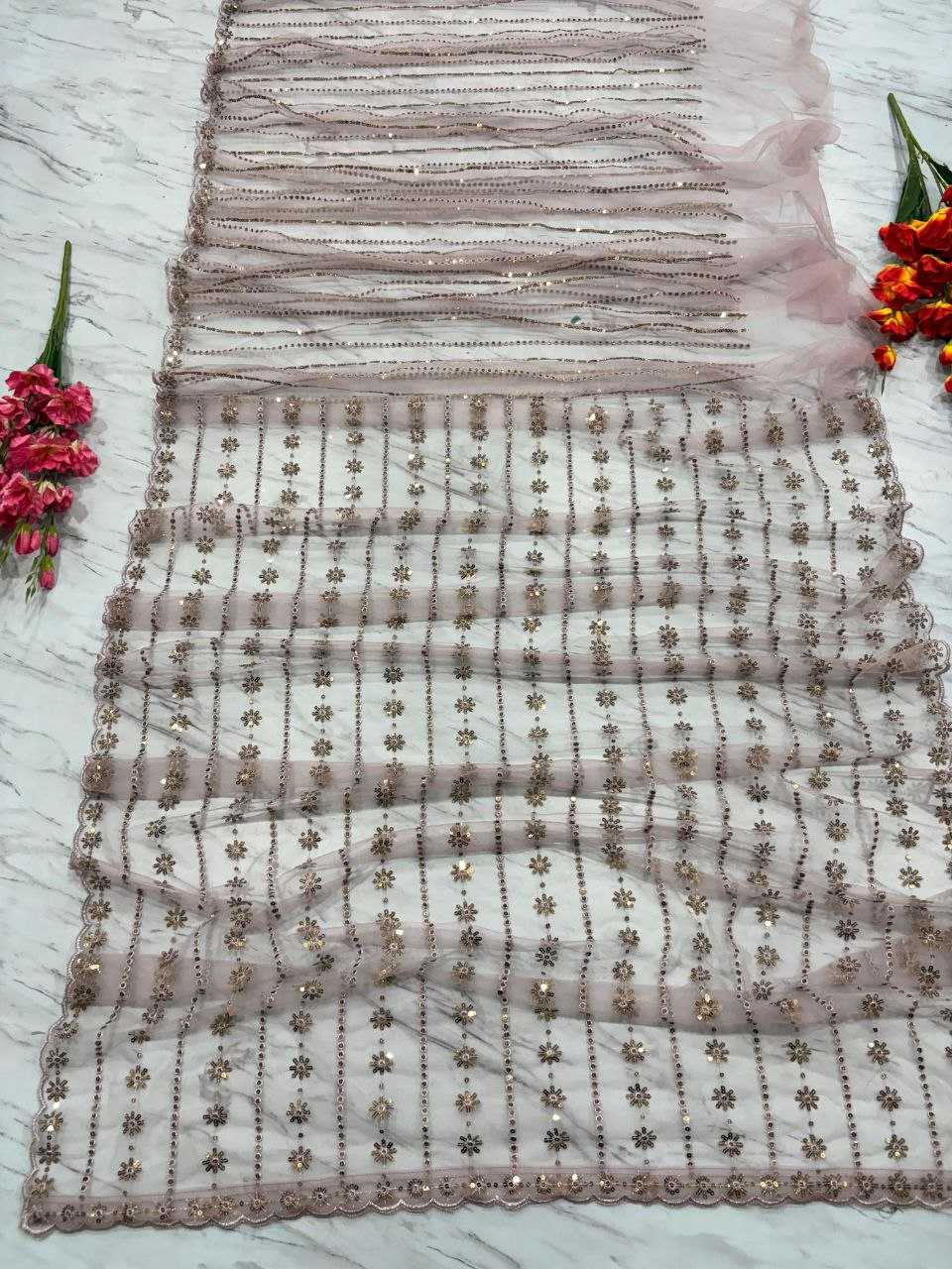 Ynf Butterfly Net KESH508 80 Sarees Wholesale Net Sarees Sequins Work Saree Manufacturer