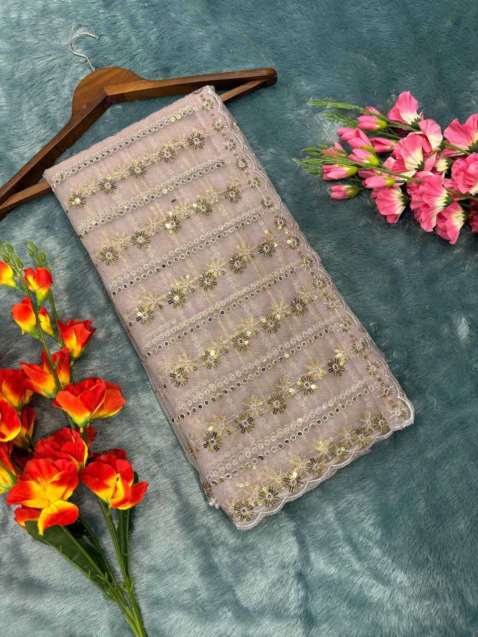 Ynf Butterfly Net KESH508 80 Sarees Wholesale Net Sarees Sequins Work Saree Manufacturer