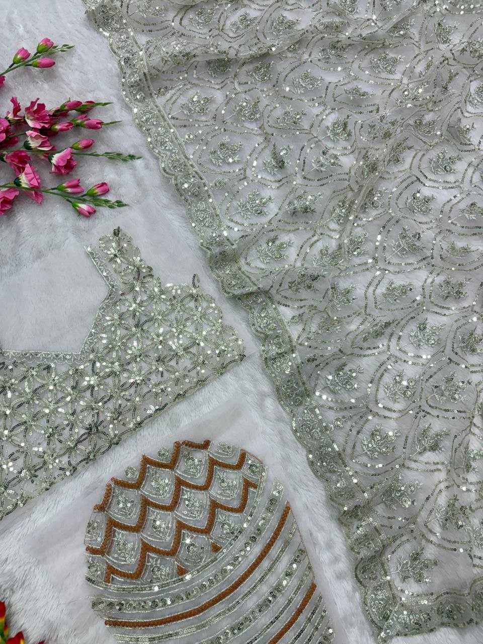 Ynf Butterfly Net KESH508 81 Sarees Wholesale Net Sarees Sequins Work Saree Manufacturer