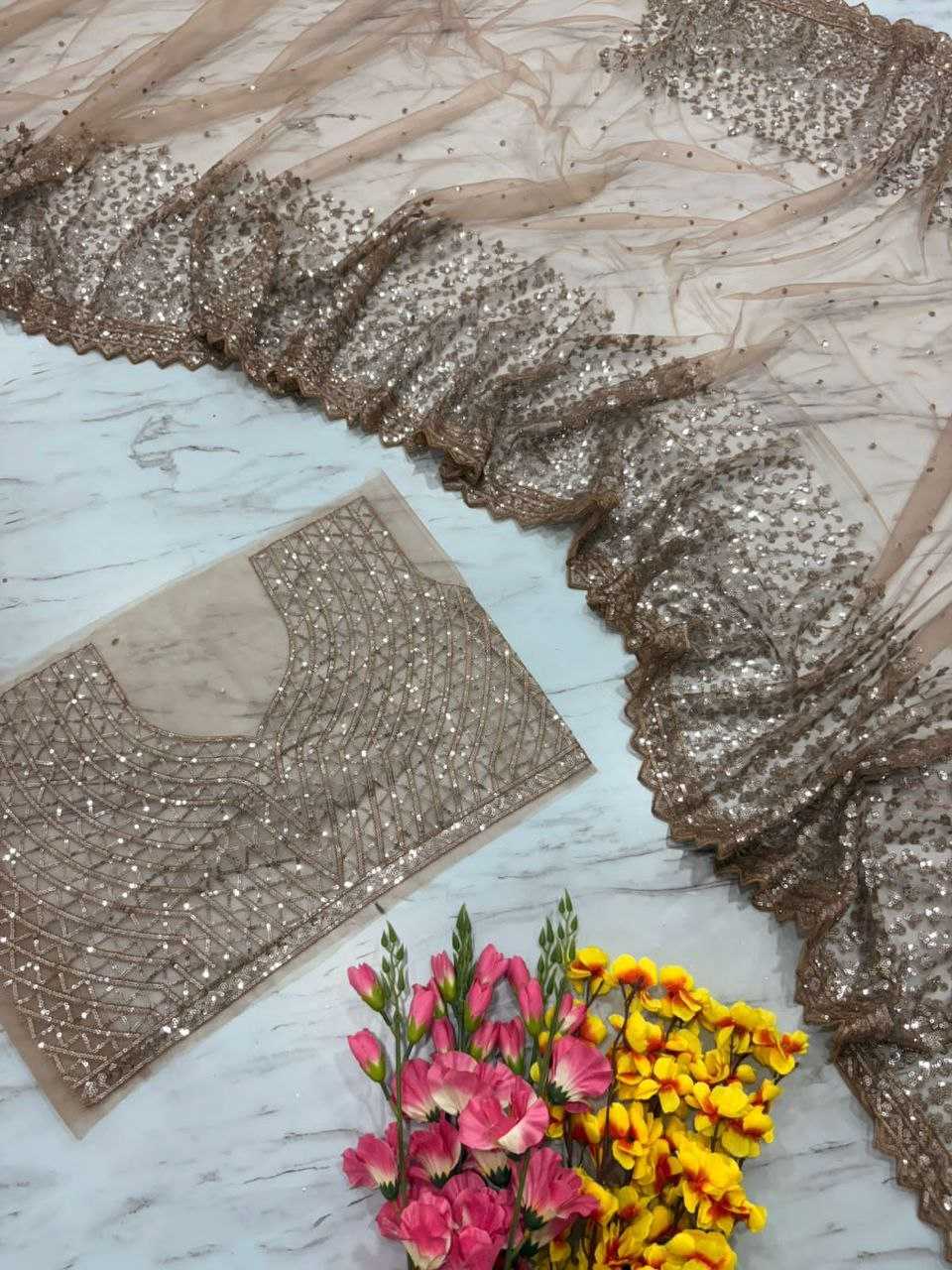 Ynf Butterfly Net KESH508 82 Sarees Wholesale Party Wear Sarees Sequins Work Saree Manufacturer
