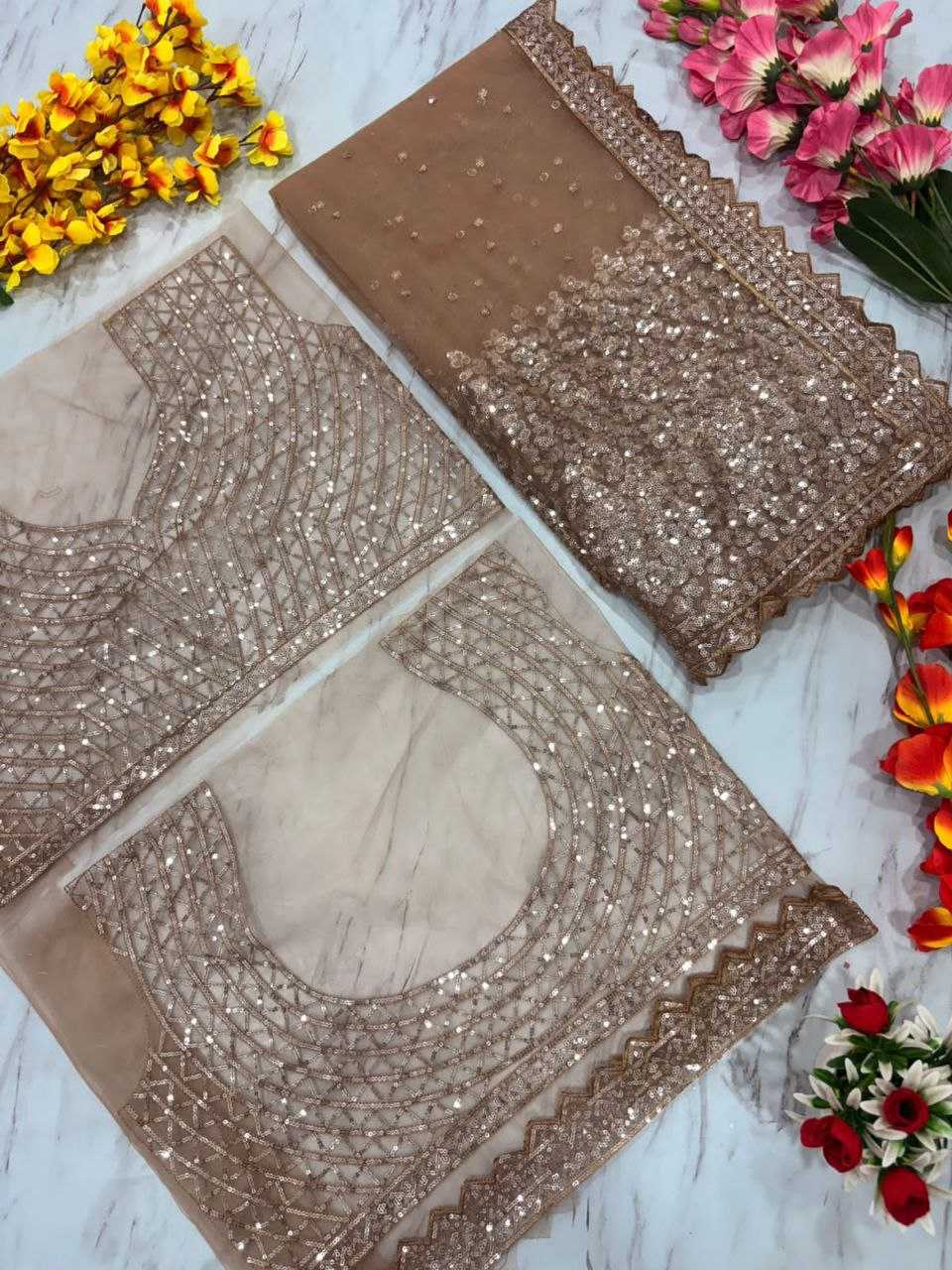 Ynf Butterfly Net KESH508 82 Sarees Wholesale Party Wear Sarees Sequins Work Saree Manufacturer