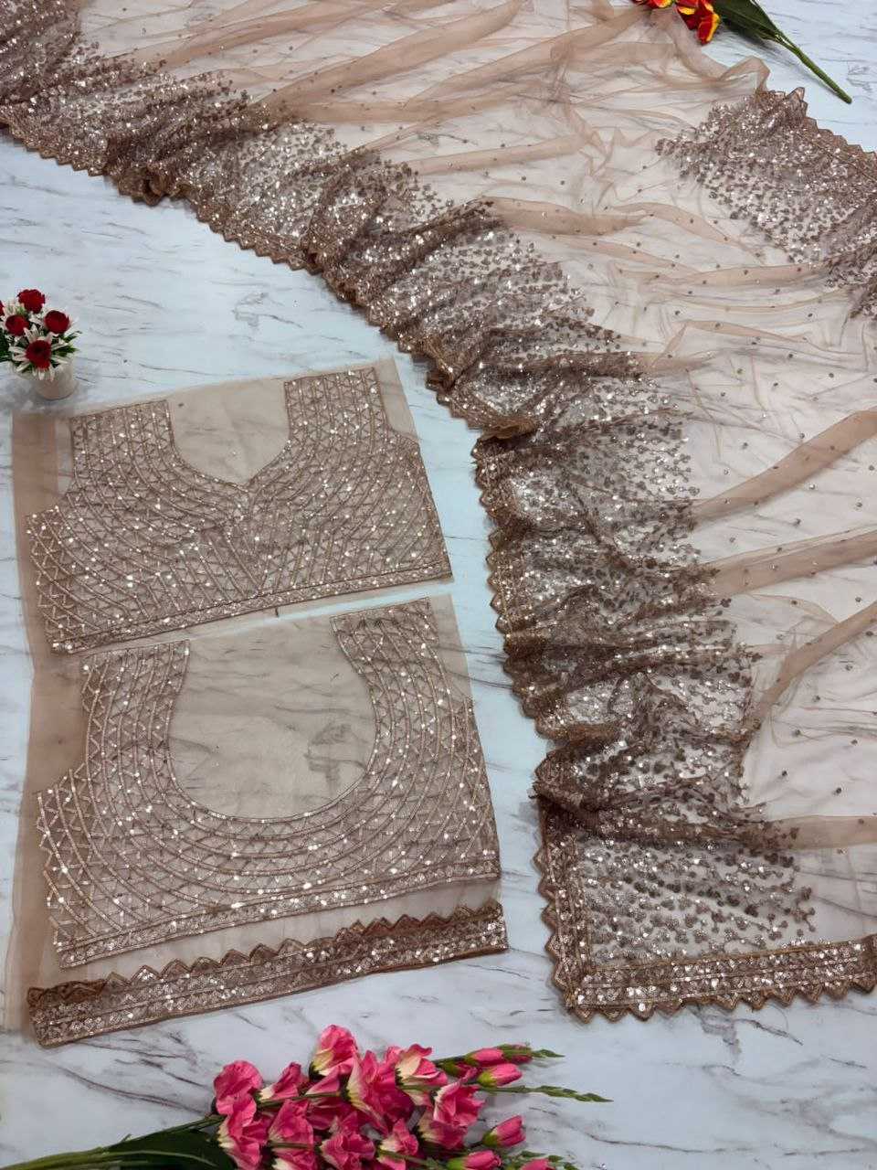 Ynf Butterfly Net KESH508 82 Sarees Wholesale Party Wear Sarees Sequins Work Saree Manufacturer
