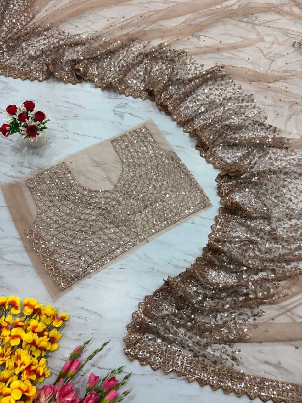 Ynf Butterfly Net KESH508 82 Sarees Wholesale Party Wear Sarees Sequins Work Saree Manufacturer