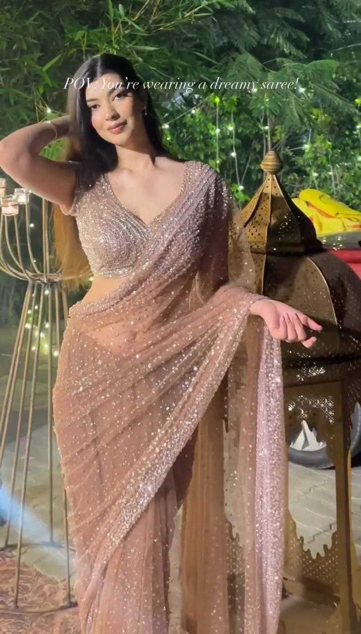Ynf Butterfly Net KESH508 82 Sarees Wholesale Party Wear Sarees Sequins Work Saree Manufacturer