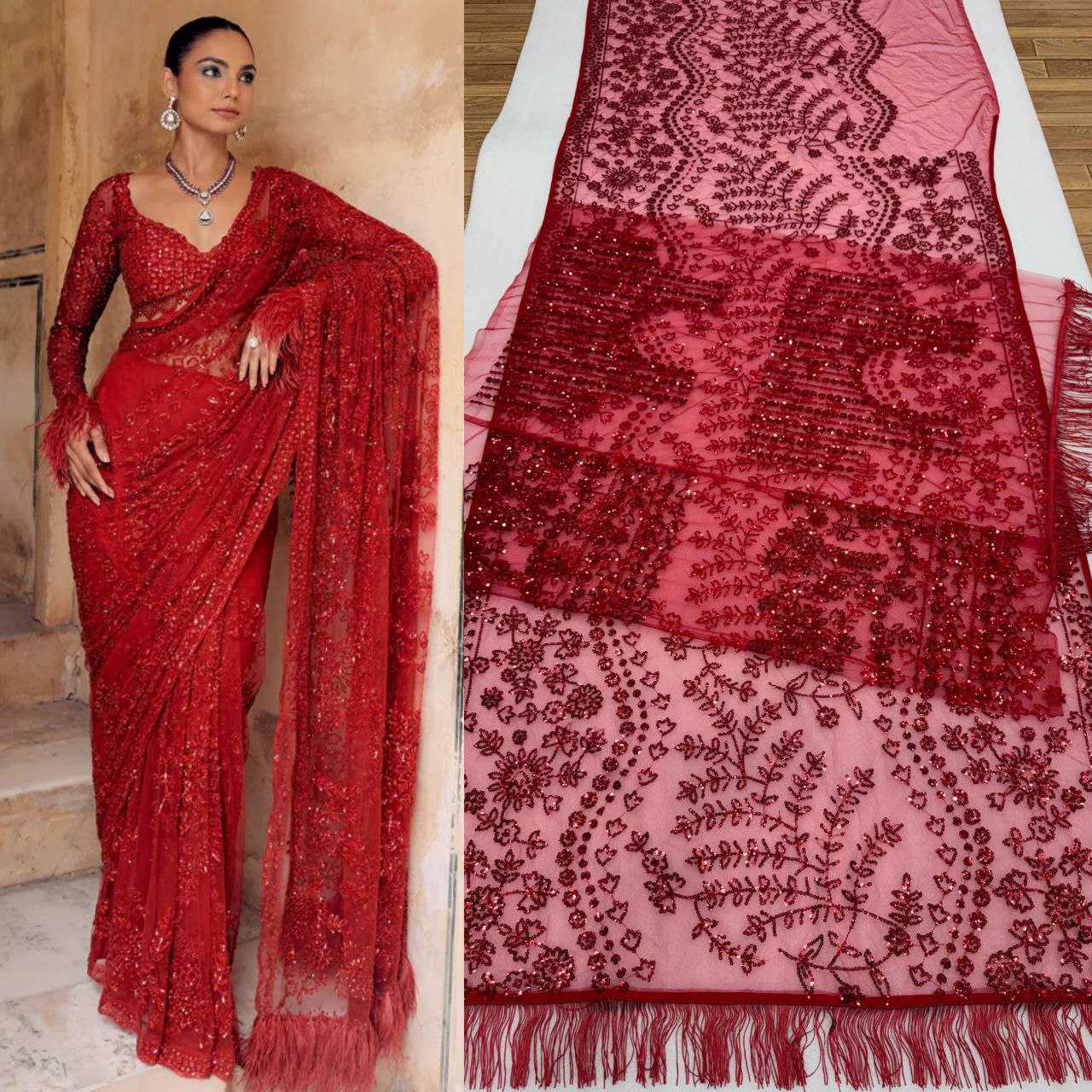 Ynf Butterfly Net KESH524 3461 Sarees Wholesale Designer Sarees Fancy Sarees Embroidered Sarees Manufacturer