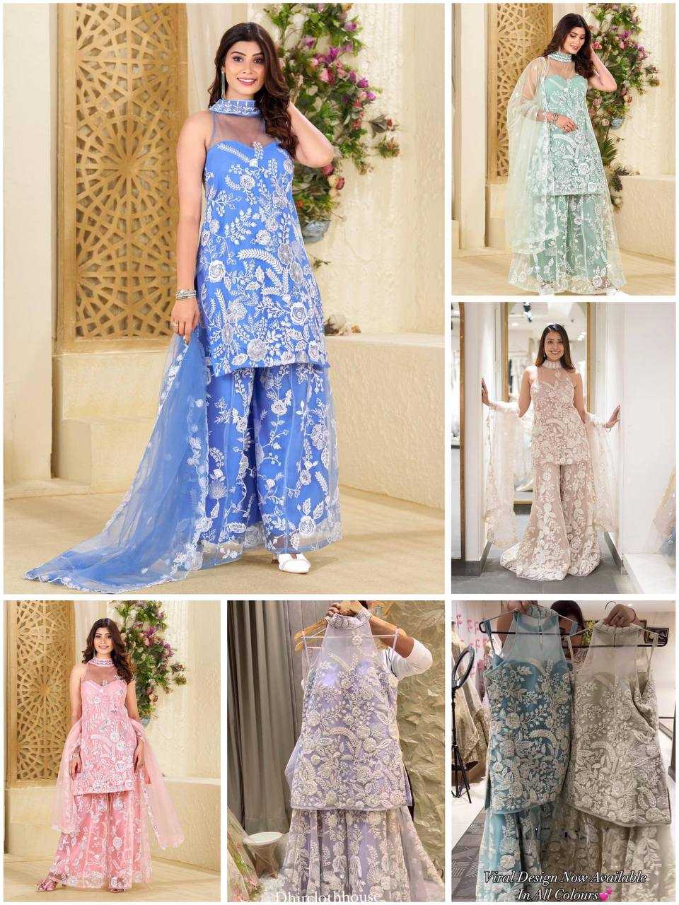 Ynf Butterfly Net RIN141 1945 Suits & Dresses Wholesale Sharara Salwar Suits Embroidery Suits Party wear suits Manufacturer