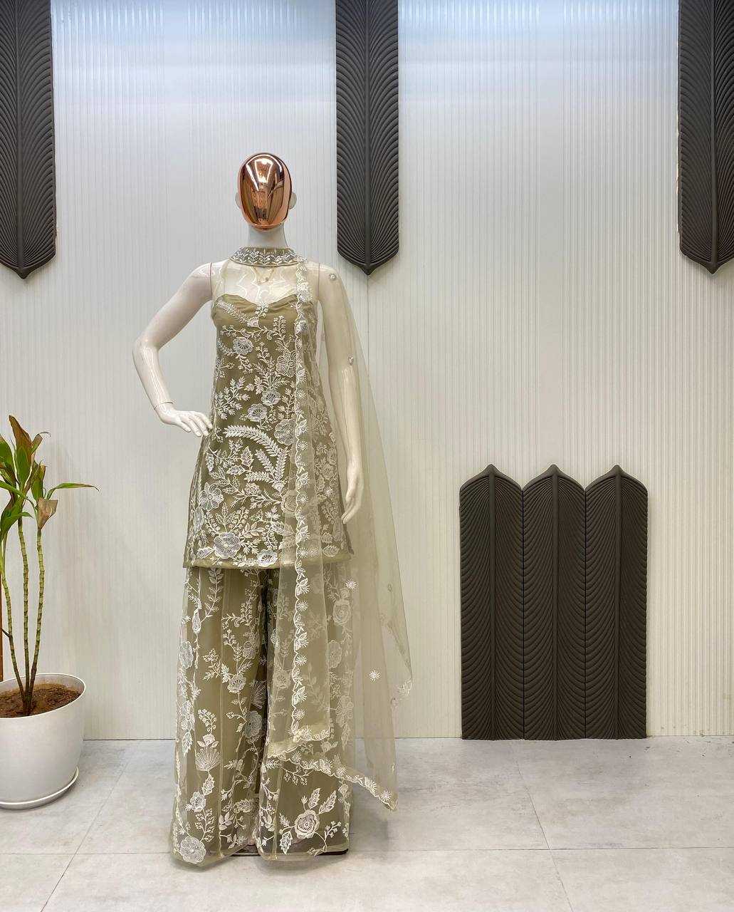 Ynf Butterfly Net RIN141 1945 Suits & Dresses Wholesale Sharara Salwar Suits Embroidery Suits Party wear suits Manufacturer