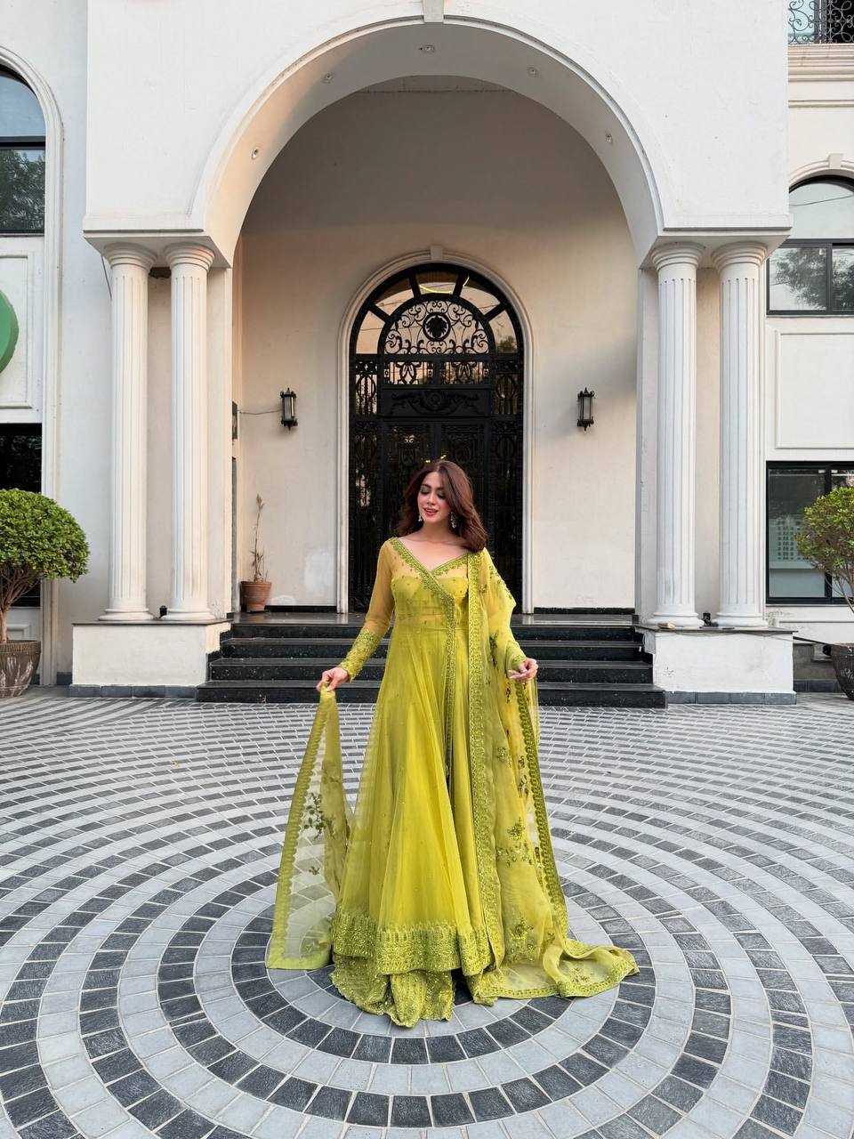 Ynf Butterfly Net RIN162 5895 Suits & Dresses Western Wears Wedding Collections Wholesale Indo Western Dresses Net Suit Party Wear Dresses Manufacturer