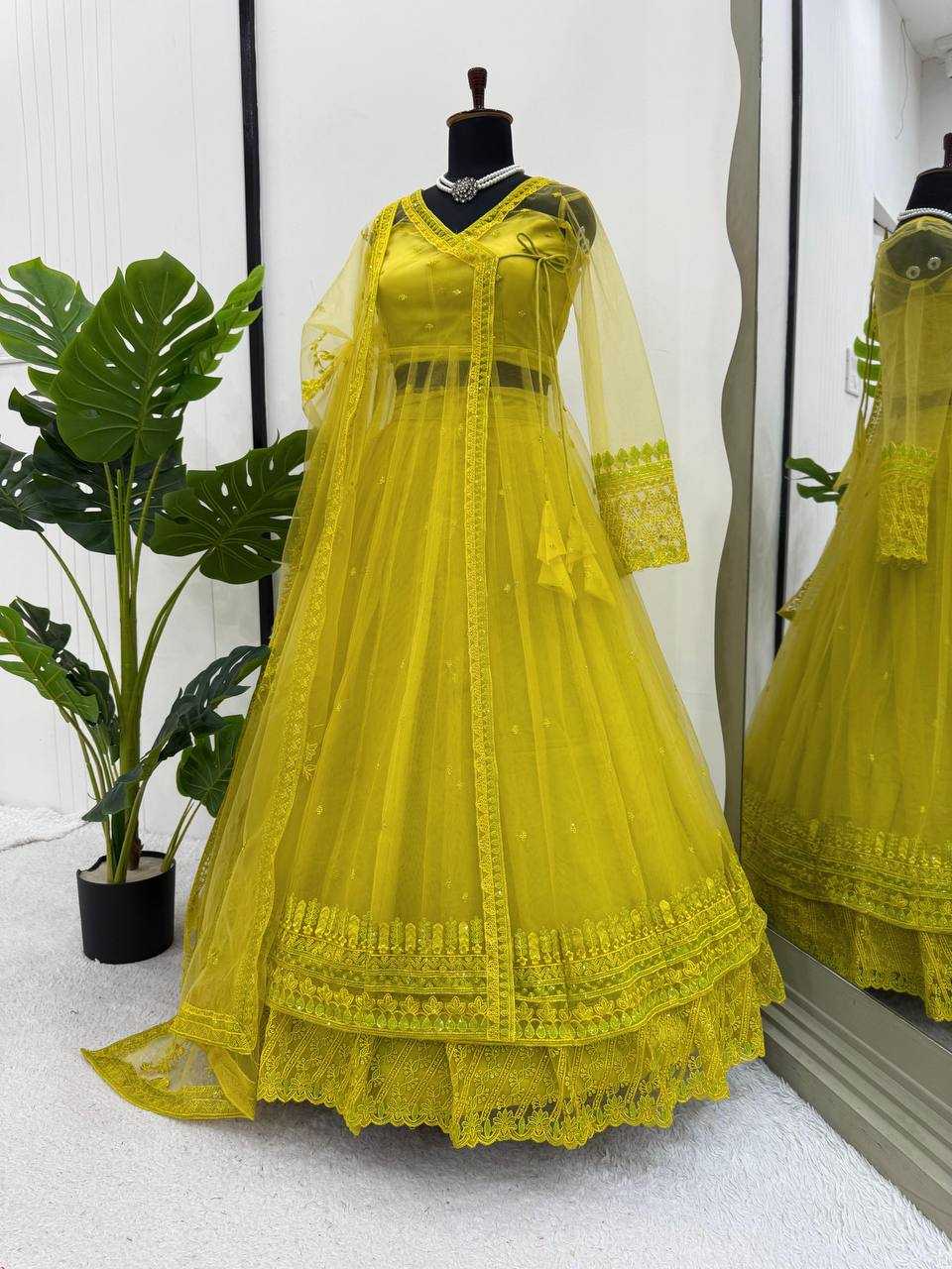 Ynf Butterfly Net RIN162 5895 Suits & Dresses Western Wears Wedding Collections Wholesale Indo Western Dresses Net Suit Party Wear Dresses Manufacturer