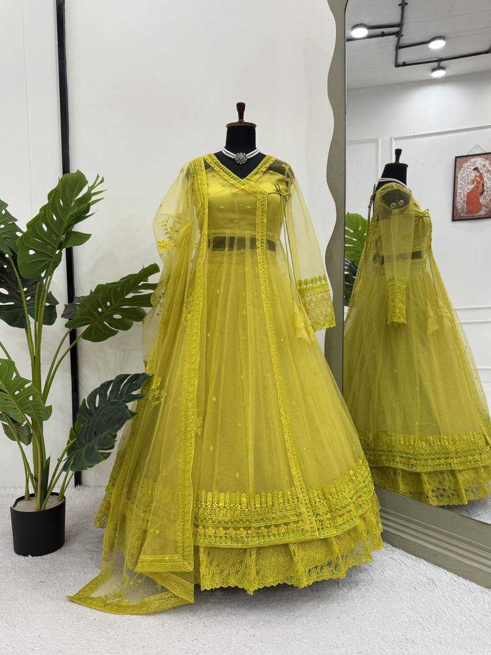 Ynf Butterfly Net RIN162 5895 Suits & Dresses Western Wears Wedding Collections Wholesale Indo Western Dresses Net Suit Party Wear Dresses Manufacturer