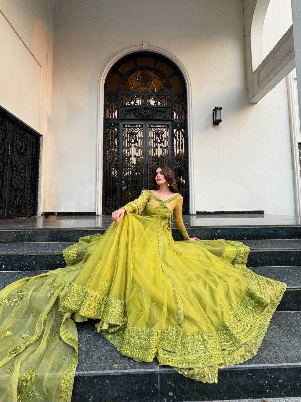 Ynf Butterfly Net RIN162 5895 Suits & Dresses Western Wears Wedding Collections Wholesale Indo Western Dresses Net Suit Party Wear Dresses Manufacturer