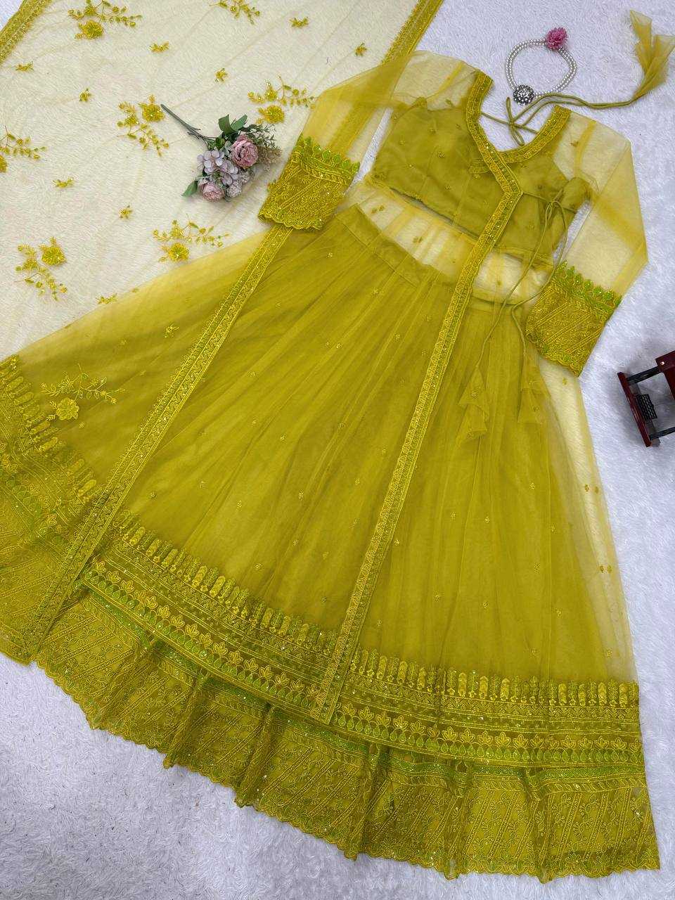 Ynf Butterfly Net RIN162 5895 Suits & Dresses Western Wears Wedding Collections Wholesale Indo Western Dresses Net Suit Party Wear Dresses Manufacturer